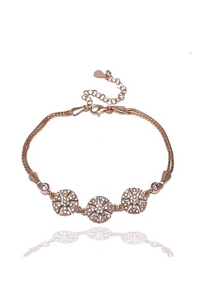 Zirkon Ta�l� Kar Tanesi Model Bayan G�m�� Bileklik