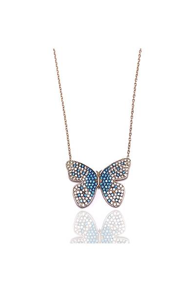 Kelebek Model Bayan Hayalet G�m�� Kolye