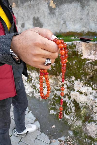 Sistem Püsküllü Hareli Renk 45'li Toz Kehribar Tesbih