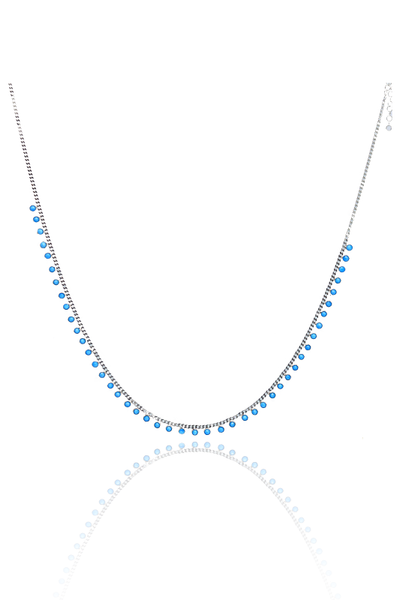 Firuze Ta�l� 925 Ayar G�m�� Su Yolu Gerdanl�k �ans Kolyesi 201023268