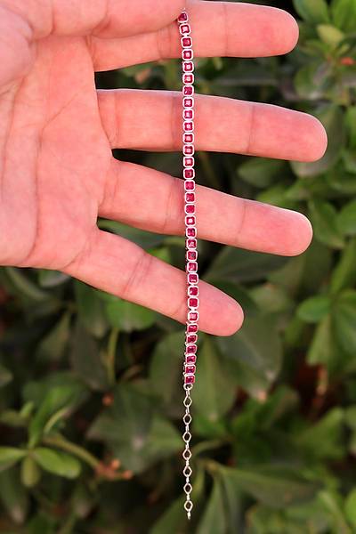 Su Yolu Model Yakut Ta�l� 925 Ayar G�m�� Kad�n Bileklik 201024750