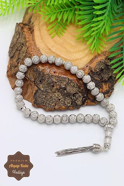 Kristal K�re Kesim 925 Ayar G�m�� Telkari Tesbih 201023307
