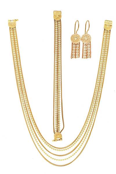 S�ral� Toplu Alt�n Kaplama 925 Ayar G�m�� Bayan Has�r ��l� Set 201024776