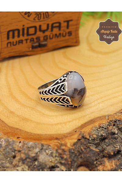 Yemen Akik Ta�l� Z�rh Model 925 Ayar G�m�� Erkek Y�z�k 201024855