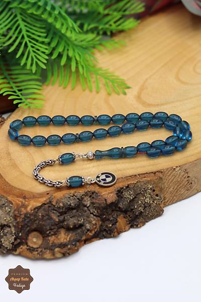 A��k Mavi Arpa Kesim G�m�� Logo P�sk�ll� Ate� Kehribar Tesbih 201024375