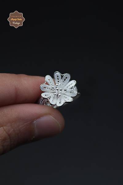 �i�ek Model El i��ili�i 925 Ayar G�m�� Telkari Kad�n Y�z�k 201023971