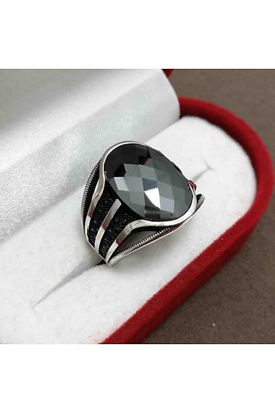 Siyah Zirkon Tal 925 Ayar Erkek Gm Yzk