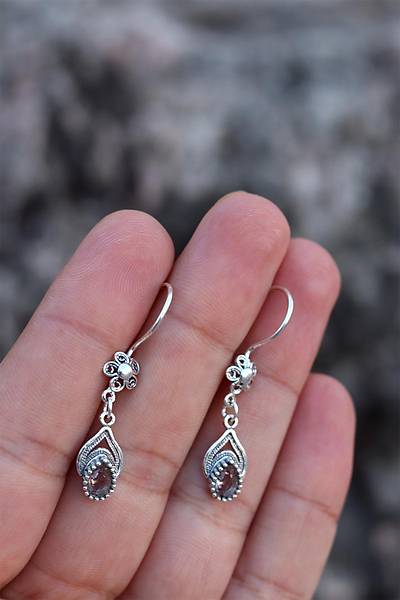 Zultanit Ta�l� Damla Model Oksitli Telkari G�m�� K�pe 201024768