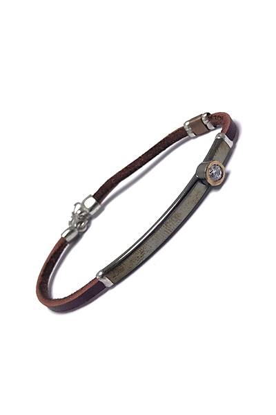 Ta�l� Model Vi�ne Rengi Deri Kordonlu Unisex G�m�� Bileklik