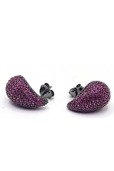 Damla Kesim Yakut Ta�l� 925 Ayar G�m�� Kad�n K�pe 201023916