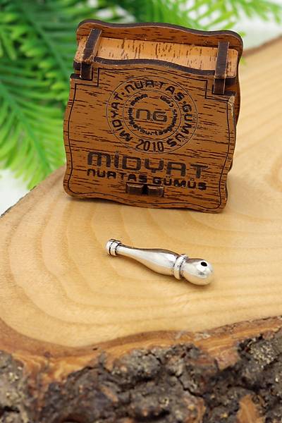 Sade ��k Tasar�m ��lemeli 925 Ayar G�m�� Tesbih �mamesi 201024590