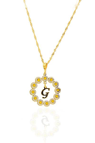 Ki�iselle�tirilebilir Papatya Model 925 Ayar G�m�� Harf Kolye 201021984