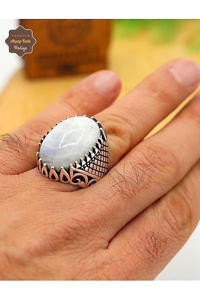 Havlit Ta�l� Sarma��k Motifli 925 Ayar G�m�� Erkek Y�z�k 201024917