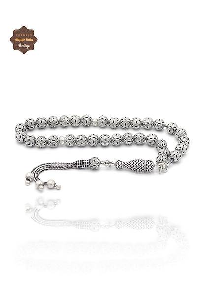 K�re Kesim Oksitli 925 Ayar G�m�� Midyat Telkari El ���ili�i Tesbih 201025423