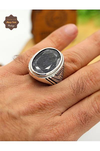 Lapis Lazuli Ta�l� Motifli 925 Ayar G�m�� Erkek Y�z�k 201024918