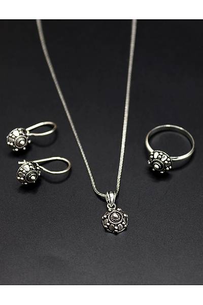 Y�resel Noktal� Has�r Desenli ��leme Bayan G�m�� Kad�n ��l� Set 201025218