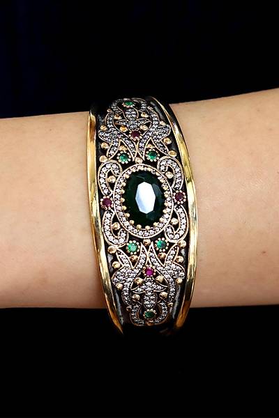 Z�mr�t Ta�l� Zirkon S�sleme El i�i G�m�� Kad�n Bilezik 201024740