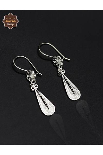 Sallant�l� Damla Tasar�m 925 Ayar G�m�� Telkari Kad�n K�pe 201025199