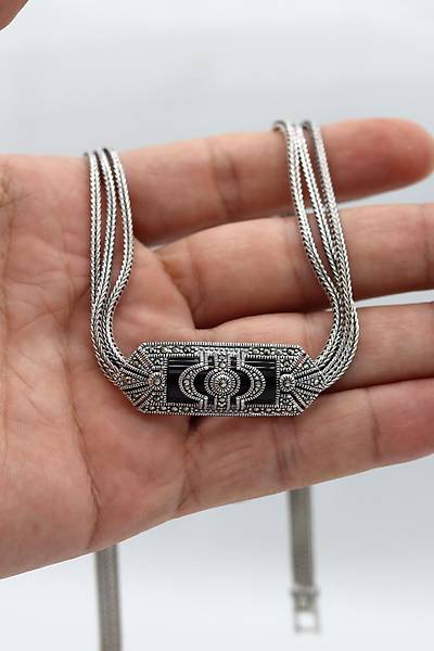 Oniks Ta�l� Artuklu Model Markazit Ta�l� G�m�� Kad�n Gerdanl�k 201024276