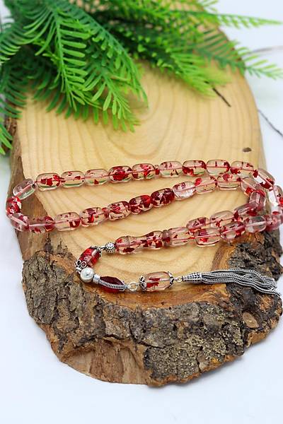 K�rm�z� Par�ac�kl� G�m�� P�sk�ll� Ate� Kehribar Tesbih 201024499