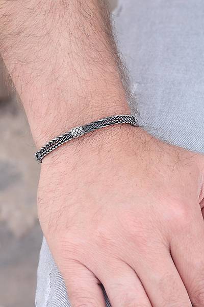 1000 Ayar Kazaziye G�m�� Oksitli Bileklik (Unisex) 201024154
