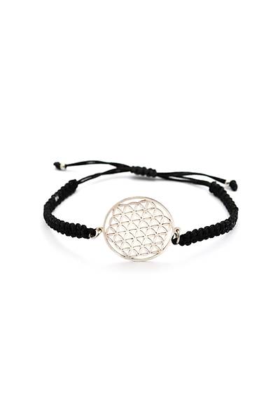 Yaşam Çiçeği Unisex Ayarlanabilir Asansörlü Gümüş Bileklik 201020248