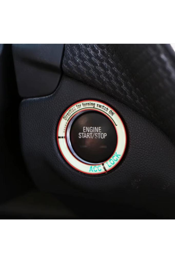 Araba Motosiklet Kontak Anahtarı Girişi Fosforlu Çember 3D Etiket