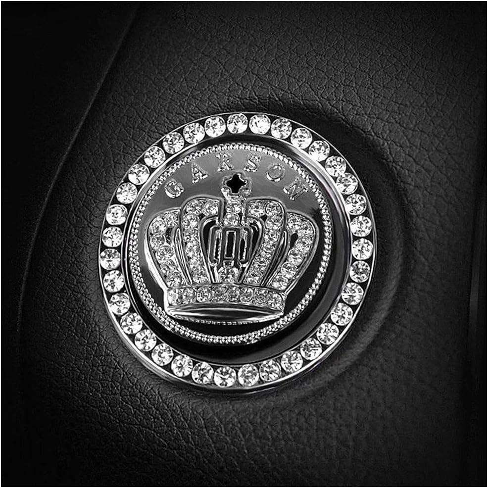 Premium Görünümlü Kristal Taşlı Start Stop Düğme Halkası ve Taç Sticker