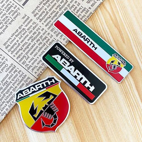 Fiat Abarth Logo 3D Abarth Amblem Aliminyum Abarth Rozet ��kartma 3 Par�a Set �thal