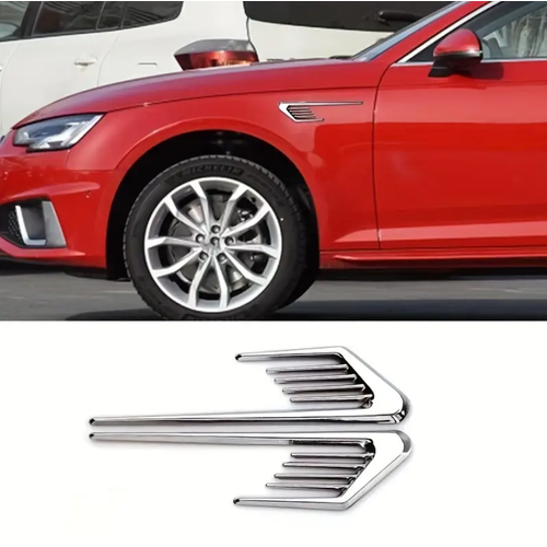 Araba Yan Amblem Motor Kaputu Havaland�rma S�slemesi Sticker Krom 30cm