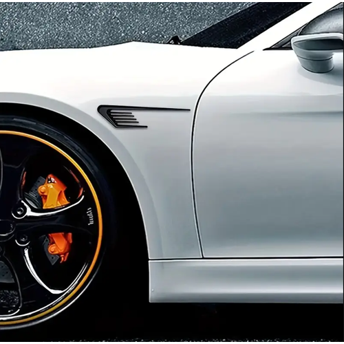 Araba Yan Amblem Motor Kaputu Havaland�rma S�slemesi Sticker Siyah 30cm