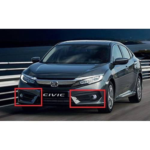 Honda Civic 2016-2018 FC5 Sedan Sis Farı ve Çerçevesi Komple Set