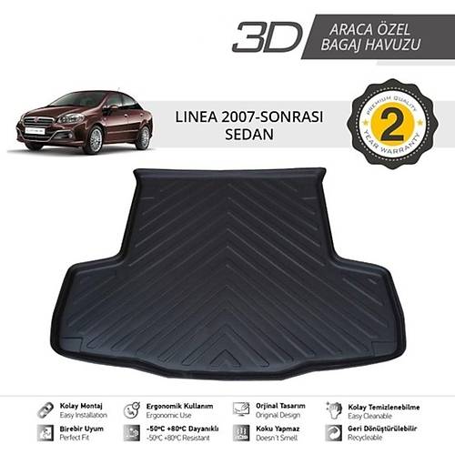 Fiat Linea 2009 Sonras 3D Bagaj Havuzu Linea bagaj havuzu 3d