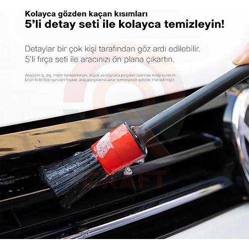 5 Par�a Ara� ��i Temizlik F�r�a Seti ve Ye�il Ara� Havaland�rma Temizleme F�r�as�