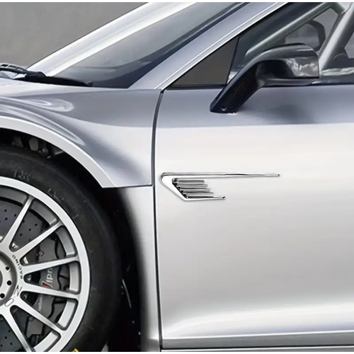 Araba Yan Amblem Motor Kaputu Havalandrma Sslemesi Sticker Krom 30cm