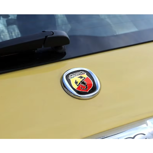 Abarth Logo �n Panjur Armas� Krom �er�eveli 85mm Orjinal