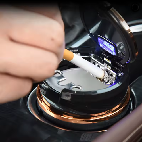 Araba Sigara K�ll�k Led I��kl� Kapakl� Porselen Ara� K�ll��� Gold