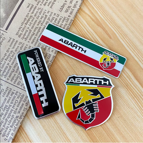 Fiat Abarth Logo 3D Abarth Amblem Aliminyum Abarth Rozet ��kartma 3 Par�a Set �thal