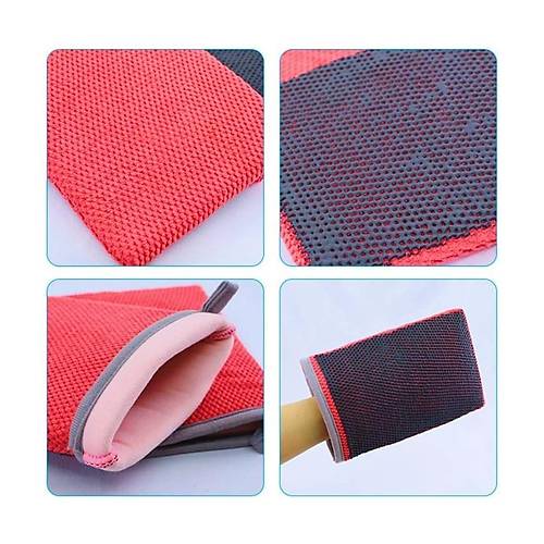 Y�zey Temizleyici S�nger Kil Eldiven S�nger K�rm�z� Zift B�cek Re�ine Temizleyici S�nger 21X16 cm