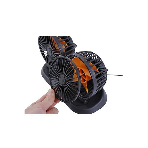 Ara� I�i �ift Ba�l�kl� 360 Derece D�nebilen Ara� Fan� Ara� I�i Vantilat�r Serinletici 12V