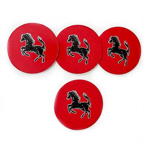 Jant Logosu Jant G�be�i Armas� Sticker Amblem Ferrari K�rm�z� 4 Adet 67mm