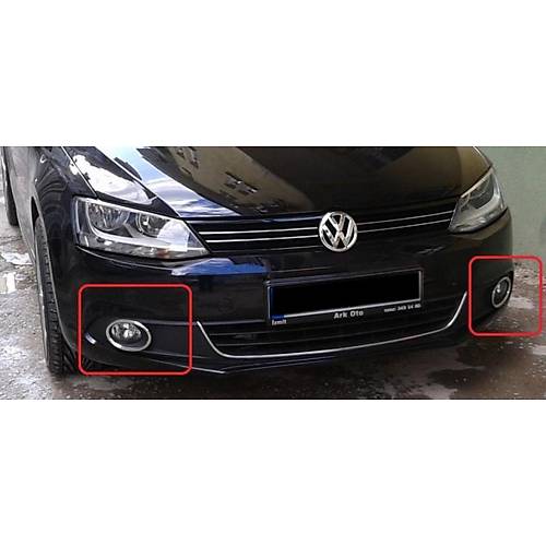 KOTO Volkswagen Jetta 2011-2014 Krom Sis Farý Çerceve ve Ampul Komple Set