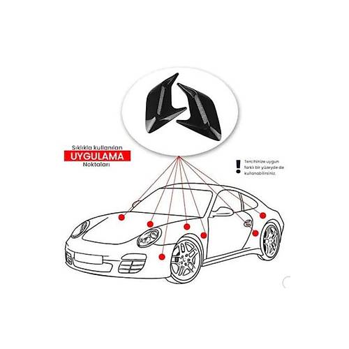 Kaput �amurluk Venti Izgaras� Piano Black Sa� Sol 2 Adet 