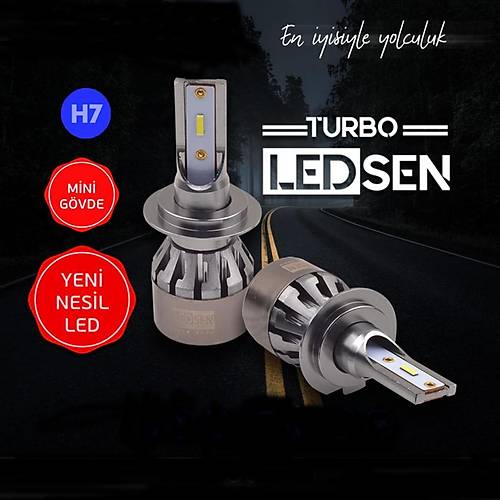 Ledsen H7 LED Xenon Turbo Serisi 12V Mini Gvde Yeni Nesil LED