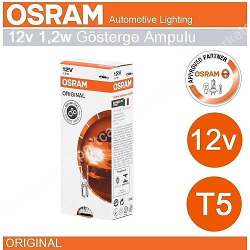 Osram 12V T5 1.2 Watt  Ampul Gösterge Göğüs Ampulü 10 Adet