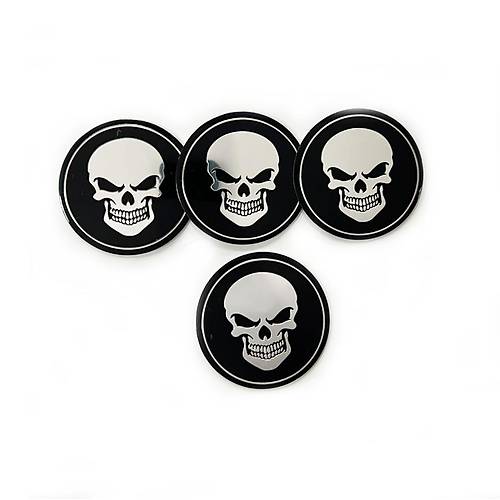 Jant Logosu Jant G�be�i Armas� Sticker Amblem Kuru Kafa 4 Adet 67mm