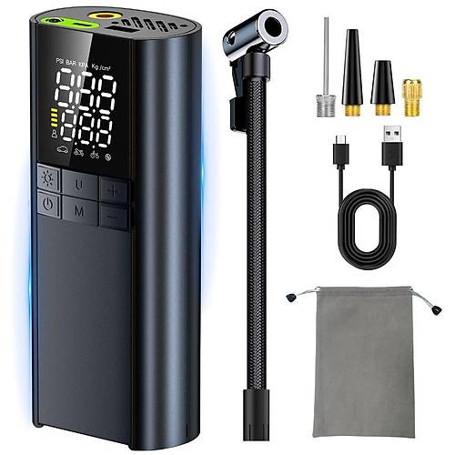 Ta��nabilir Hava Kompres�r� Araba Motosiklet Bisiklet Elektrikli Lastik �i�irme Pompas�