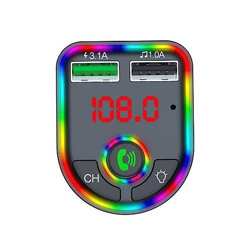 Çakmaklık RGB Işıklı Radyo MP3 Dönüştürücü Transmitter Bluetooth