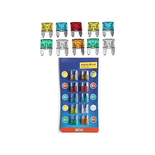 Oto Ara Bak Sigorta Mini Sigorta 10'lu Set 5-7,5-10-15-2-25-30-40 Amper