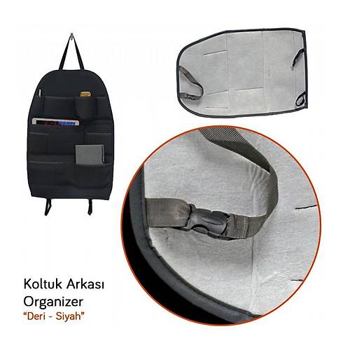 Araba Koltuk Arkas� E�ya D�zenleyici Oto Organizer Siyah Deri 1. S�n�f